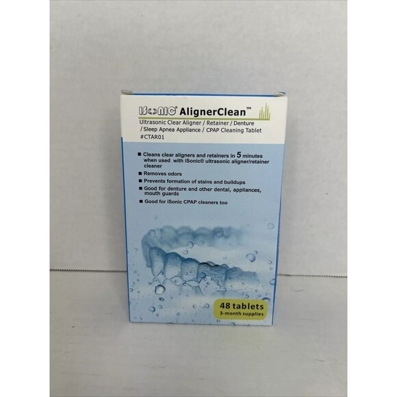 Isonic Aligner Clean Ultrasonic Clear Aligner/Retainer Cleaning Tablets #CTAR01 - Picture 1 of 4